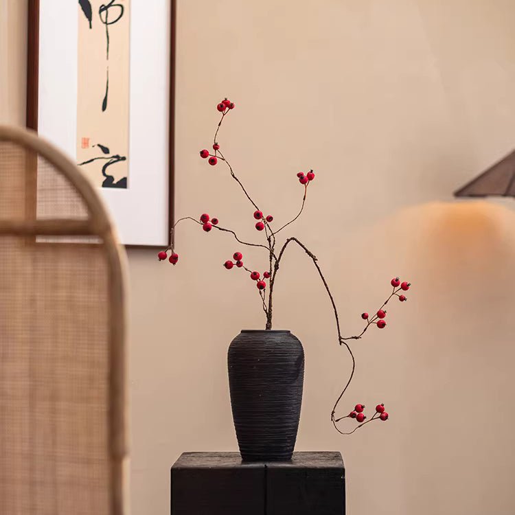 Artificial Leafless Berry Branch Stem 45.2" Tall
