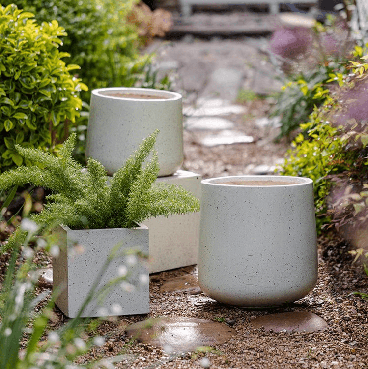 Modern Round White Planter