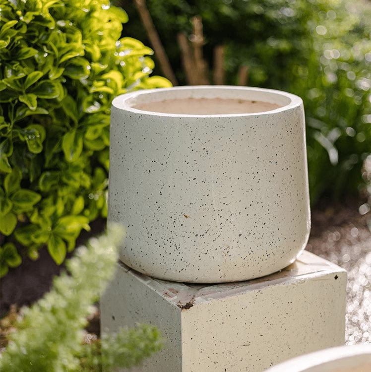Modern Round White Planter