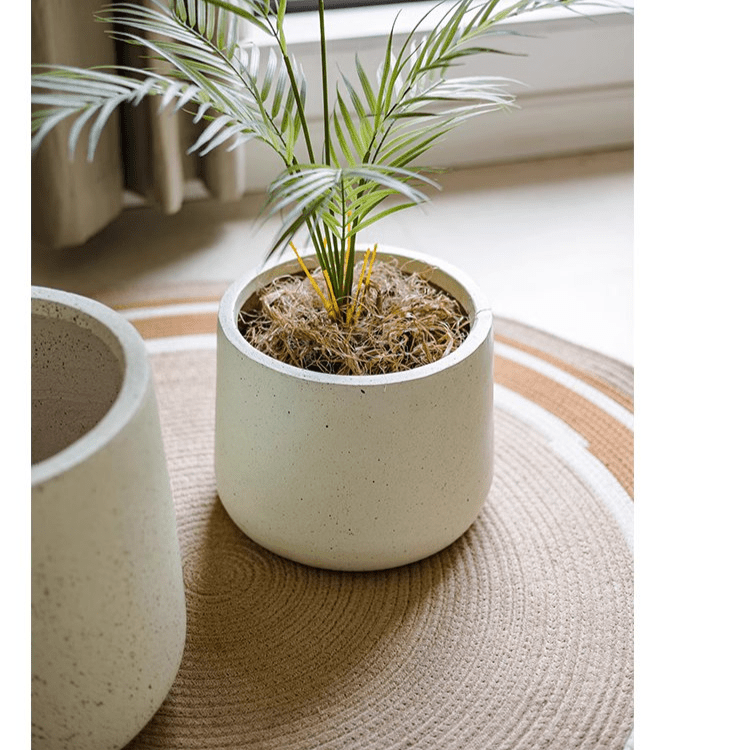 Modern Round White Planter