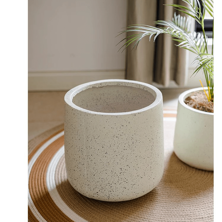 Modern Round White Planter