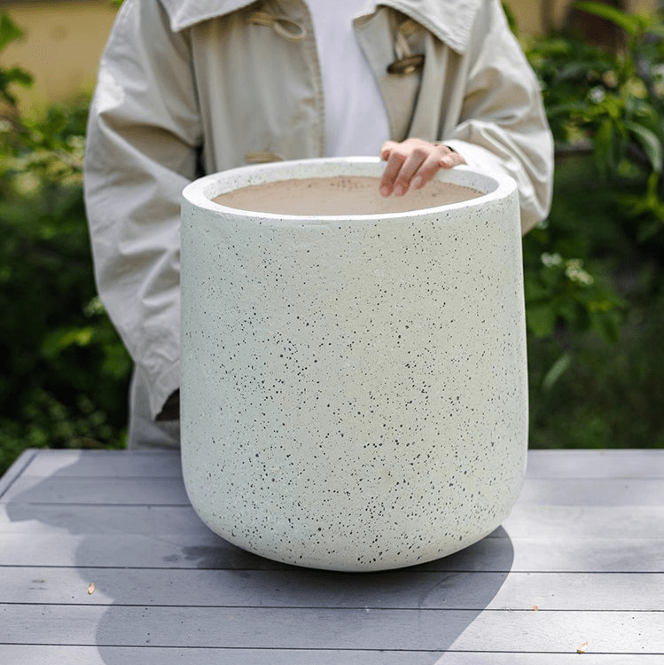 Modern Round White Planter