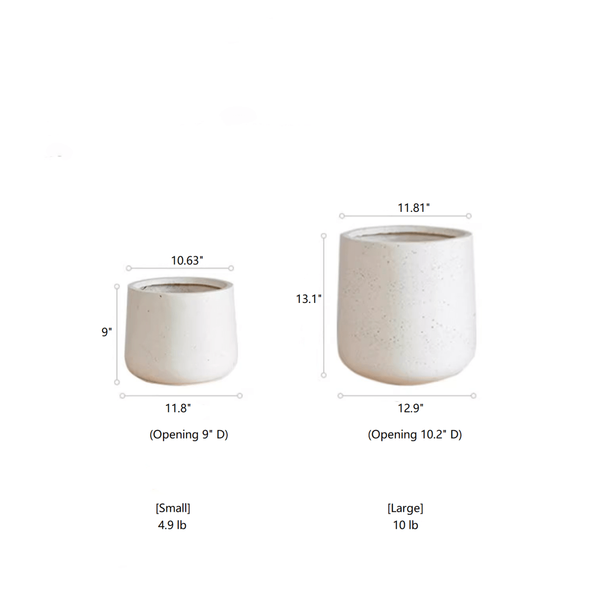 Modern Round White Planter
