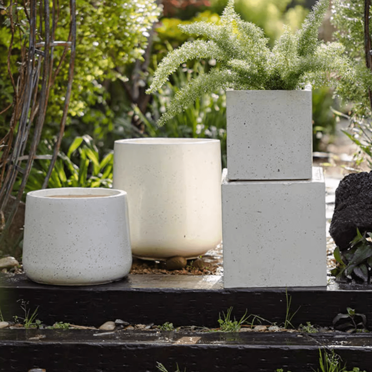 Modern Square White Planter