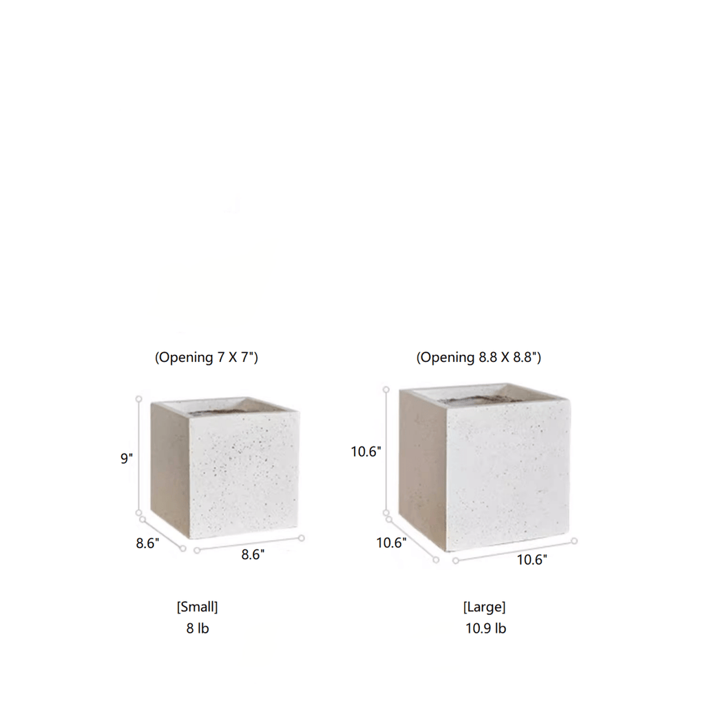 Modern Square White Planter