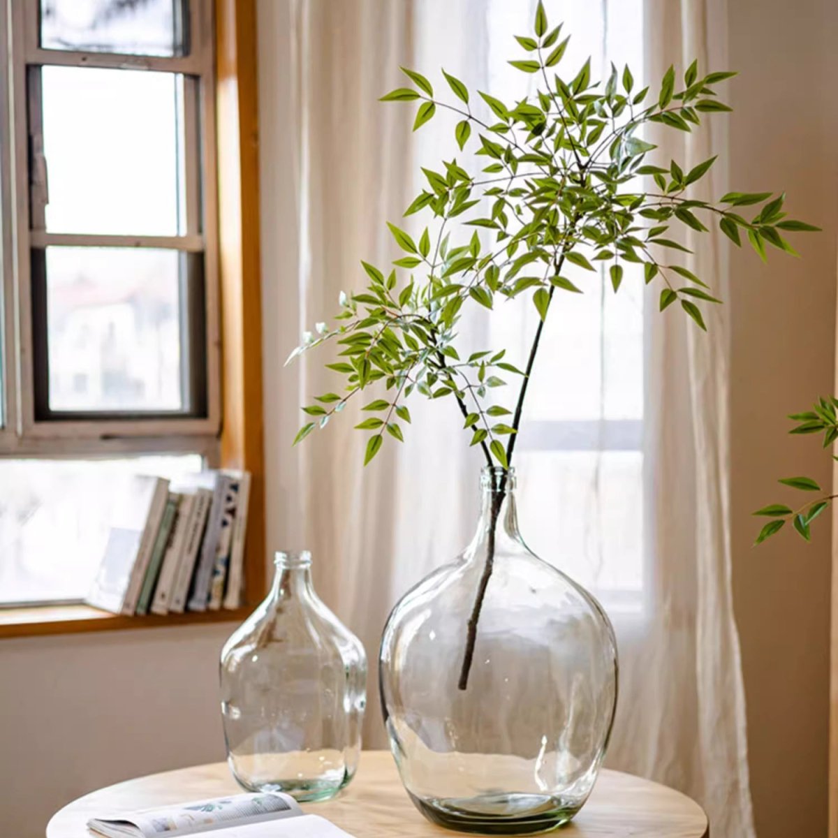 Artificial Green Nandina Leaf Stem