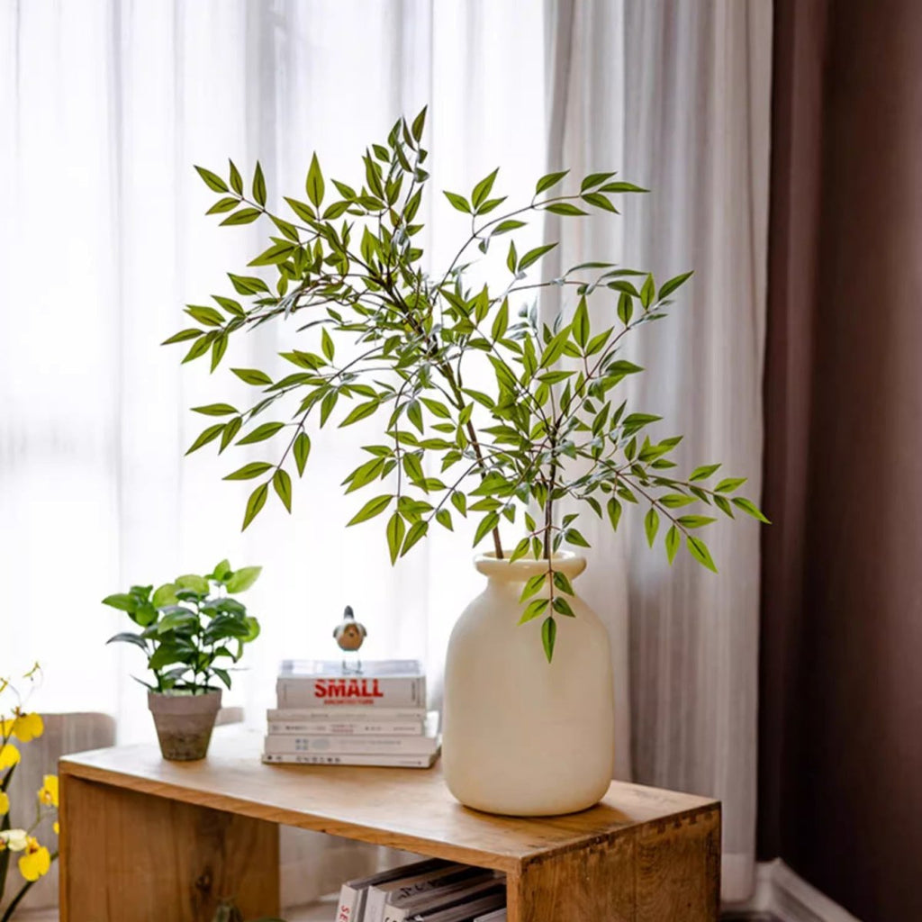 Artificial Green Nandina Leaf Stem