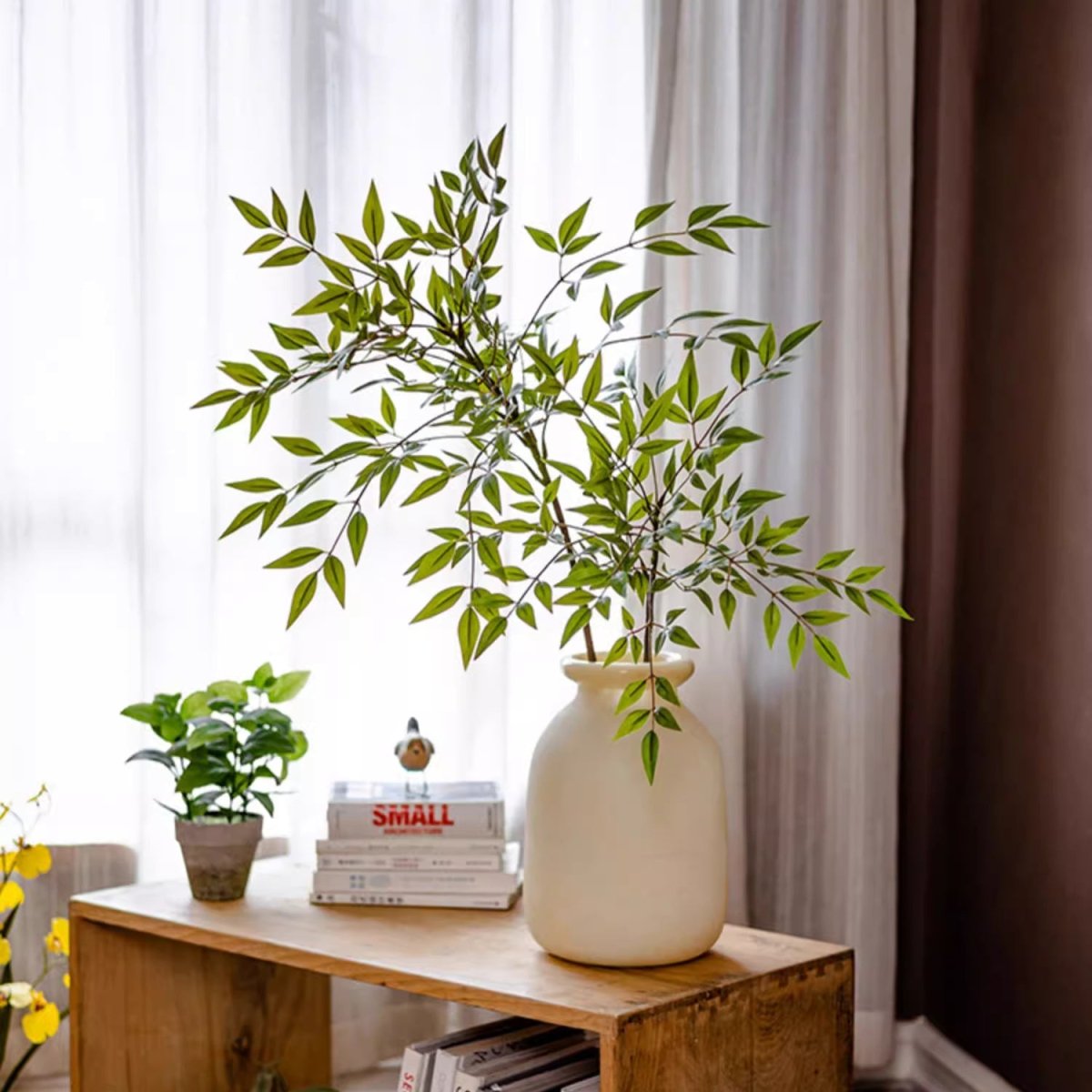Artificial Green Nandina Leaf Stem