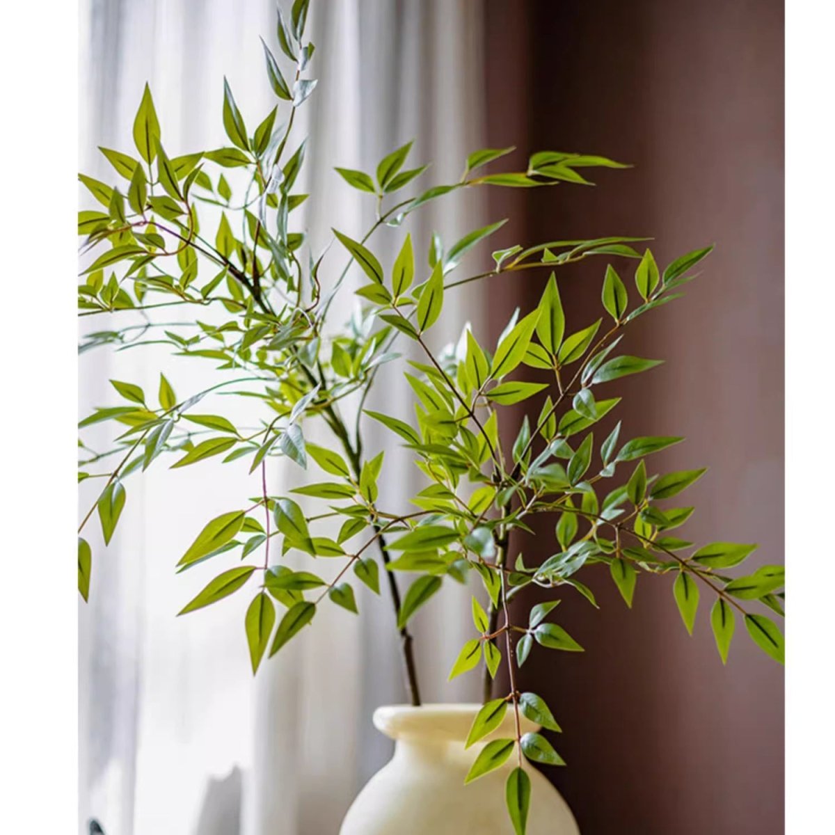 Artificial Green Nandina Leaf Stem