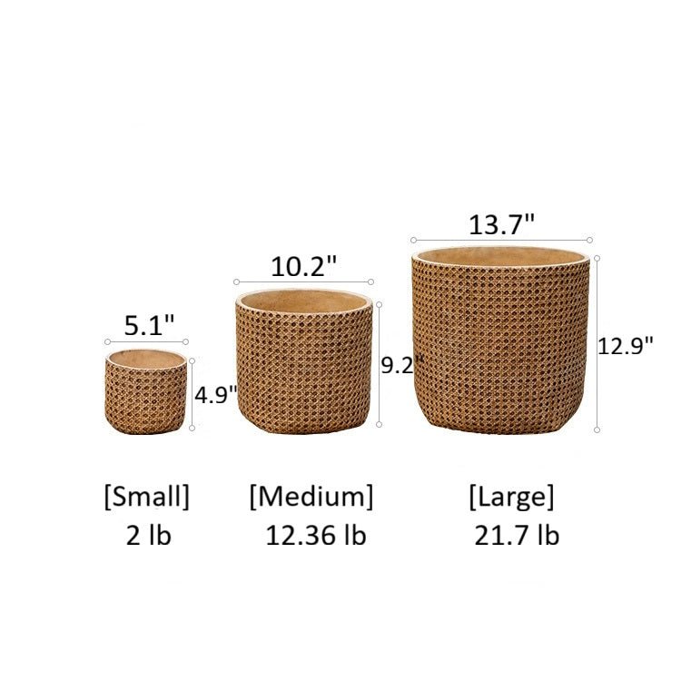 Rattan-Texture Cement Planter