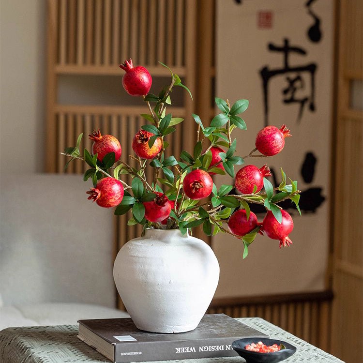 Artificial Short Pomegranate Stem 15" Tall