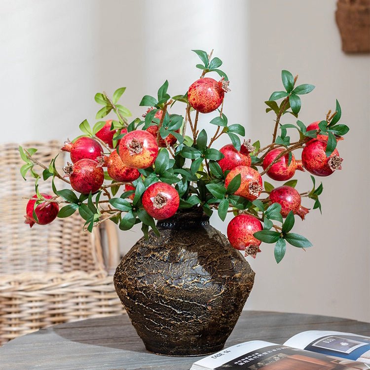 Artificial Short Pomegranate Stem 15" Tall