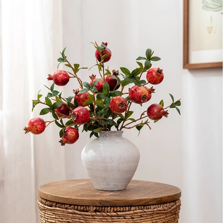 Artificial Short Pomegranate Stem 15" Tall