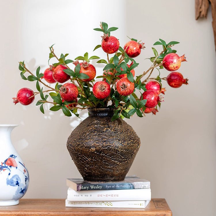 Artificial Short Pomegranate Stem 15" Tall