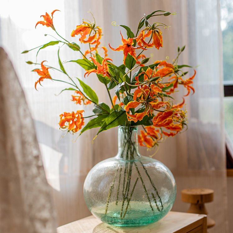 Artificial Silk-Look Flame Lily Stem 29" Tall