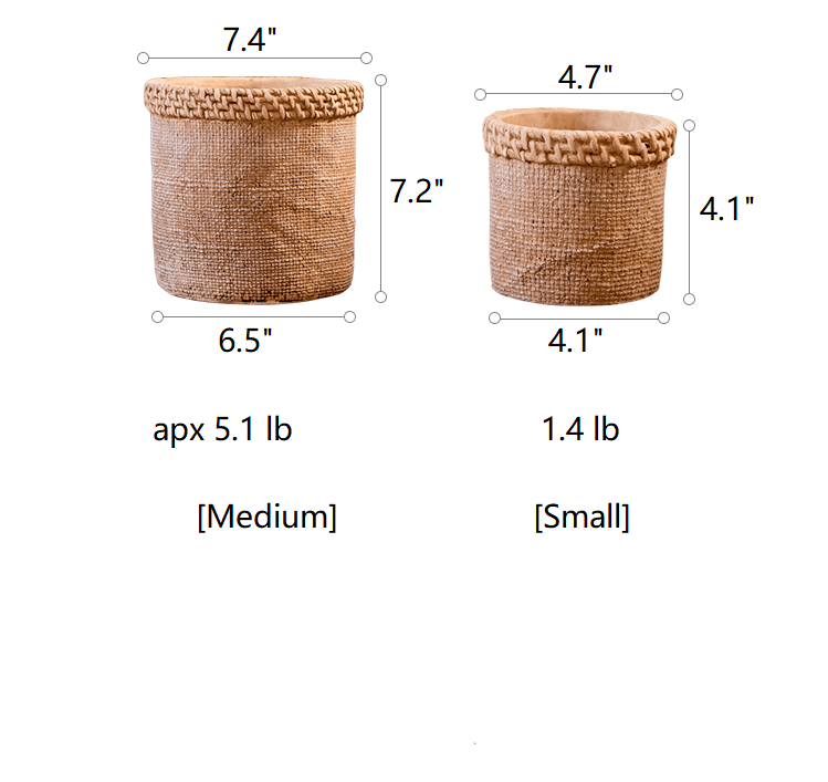 Straw-Look Concrete Planter