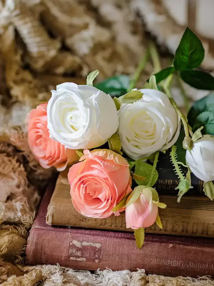 Artificial Vintage Garden Rose Stem – 25"