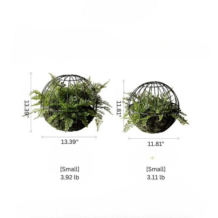 Woodland Globe Garden Accent with Artificial Fern