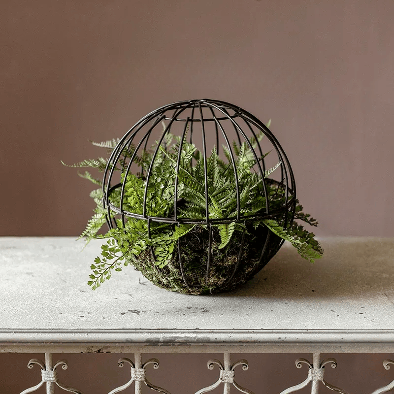 Woodland Globe Garden Accent with Artificial Fern