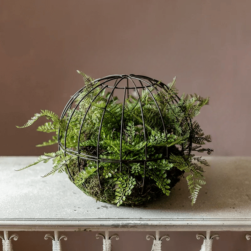 Woodland Globe Garden Accent with Artificial Fern