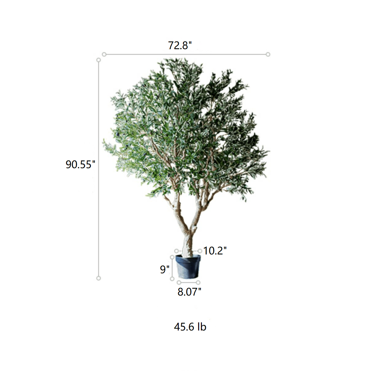 Artificial Extra Large Olive Tree 90" Tall