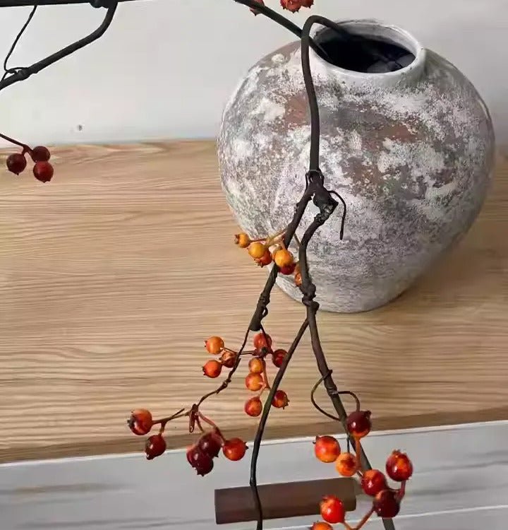 Artificial Zen Style Red Berry Stem 37.5" Tall