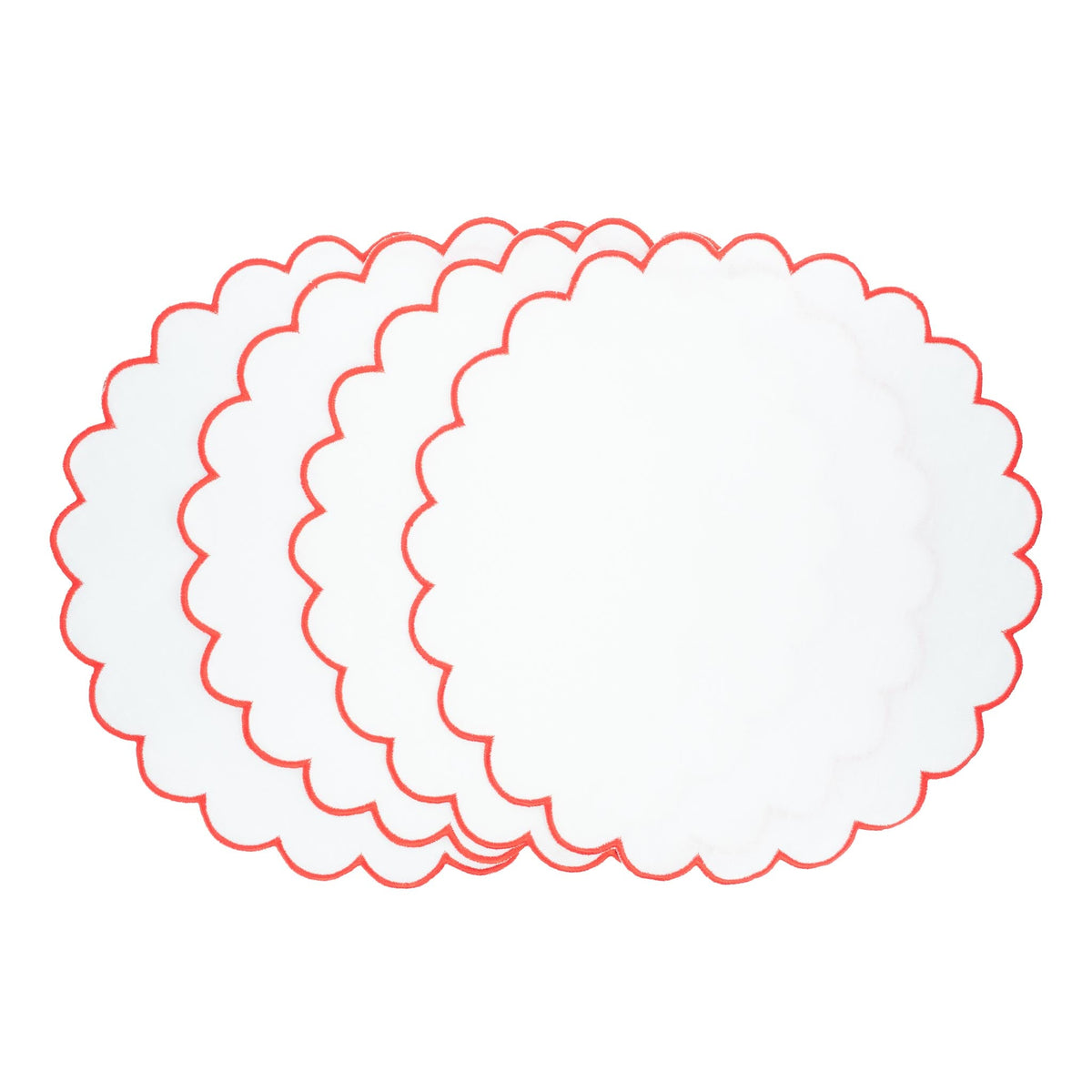 Linen Scalloped Placemats, Set of 4