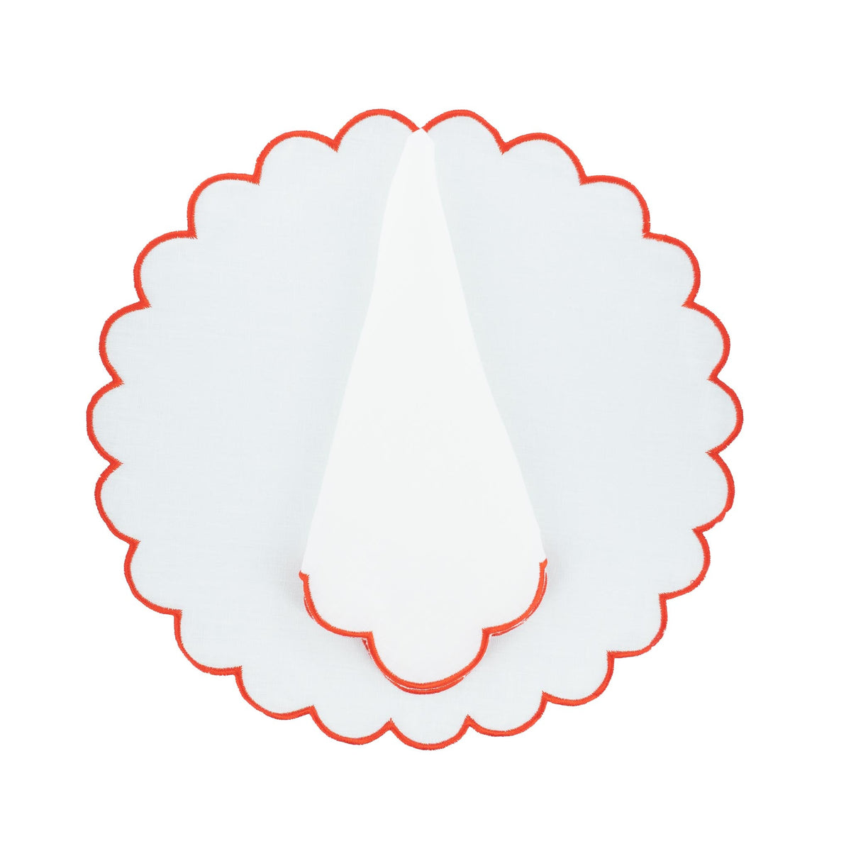 Linen Scalloped Placemats, Set of 4