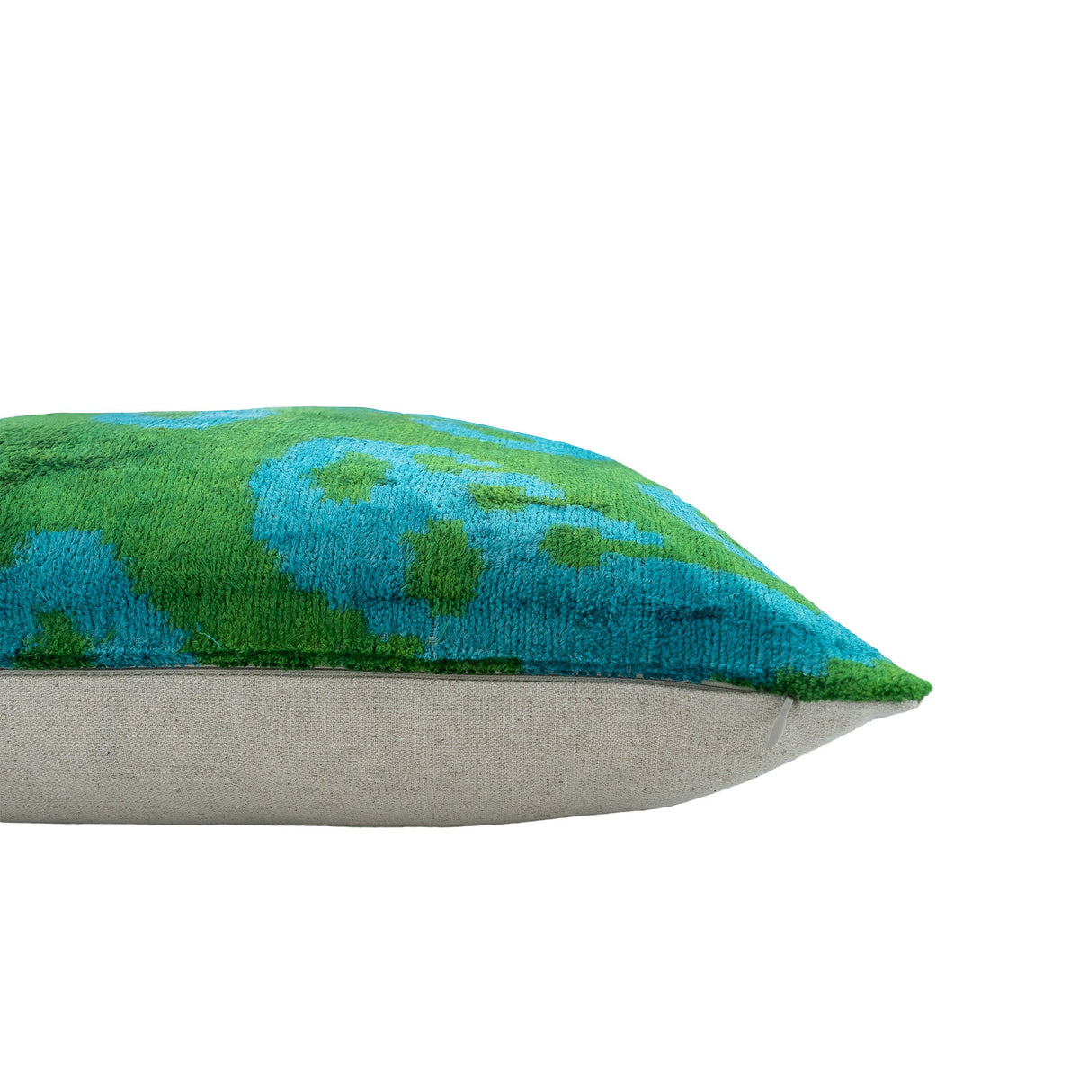 Lotus Silk Velvet Ikat Pillow Cover, 20" X 20"