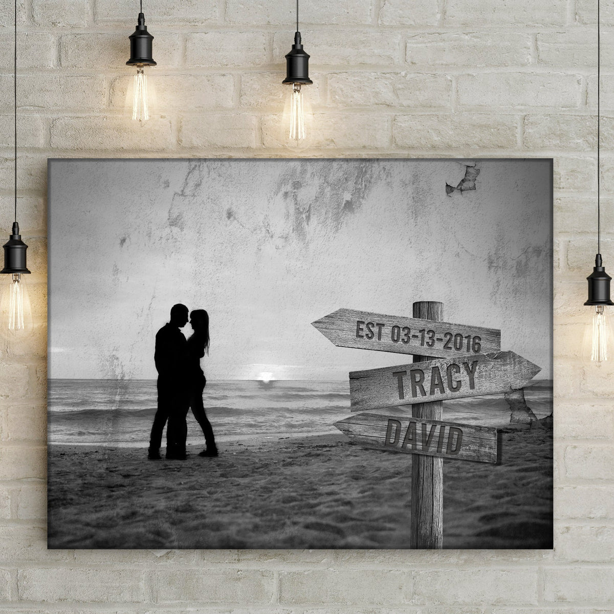 Monochrome Sunset Couple Sign