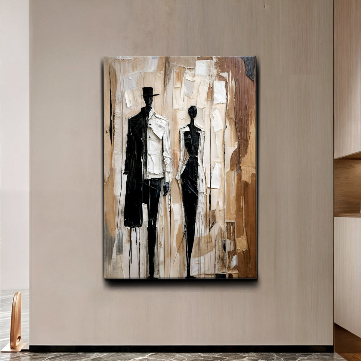 Modern Abstract Couple Canvas Wall Art