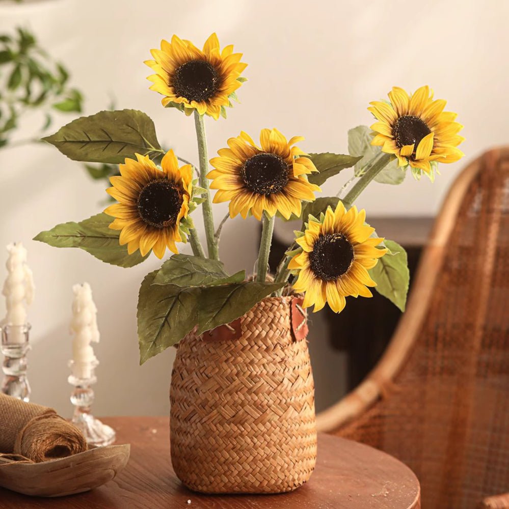 Artificial One-Head Sunflower Stem 19.7" Tall