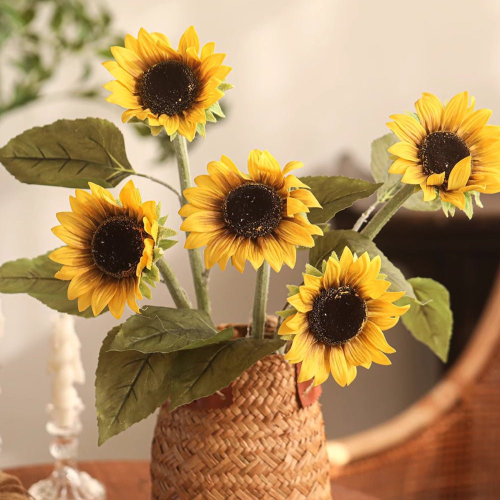 Artificial One-Head Sunflower Stem 19.7" Tall