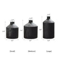 Black Narrow-Neck Wooden Decorative Vase