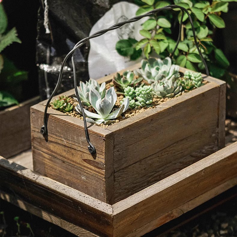 Farmhouse Wooden Planter Box for Succulents or Flowers