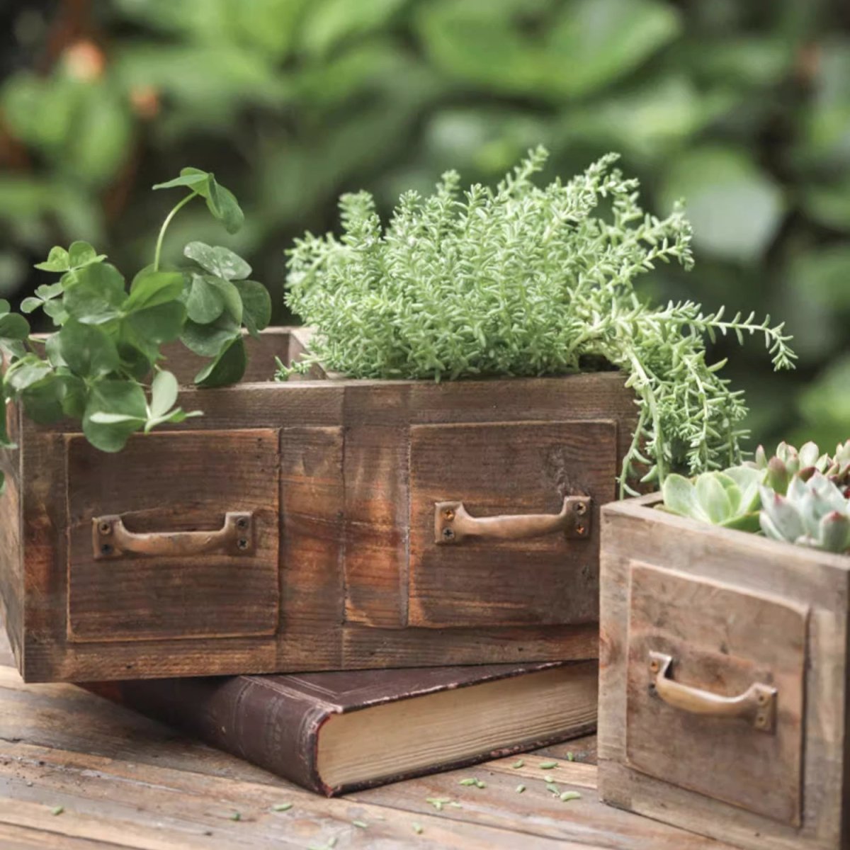 Farmhouse Wooden Planter Box for Succulents or Flowers
