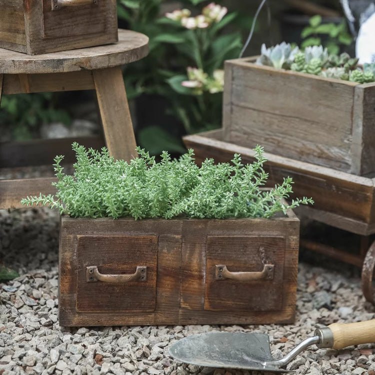 Farmhouse Wooden Planter Box for Succulents or Flowers
