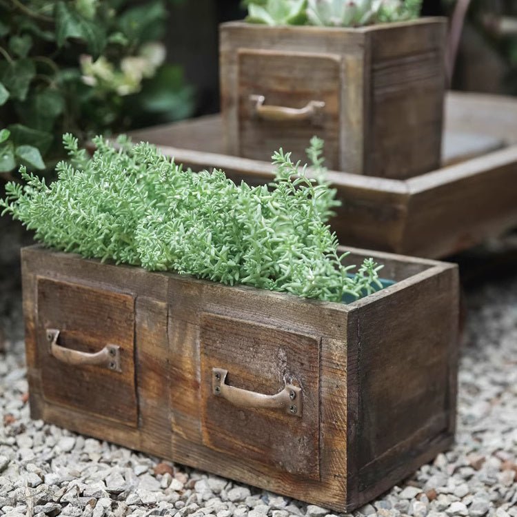 Farmhouse Wooden Planter Box for Succulents or Flowers