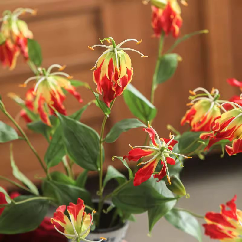 Artificial Fire Lily Stem 31.9" Tall