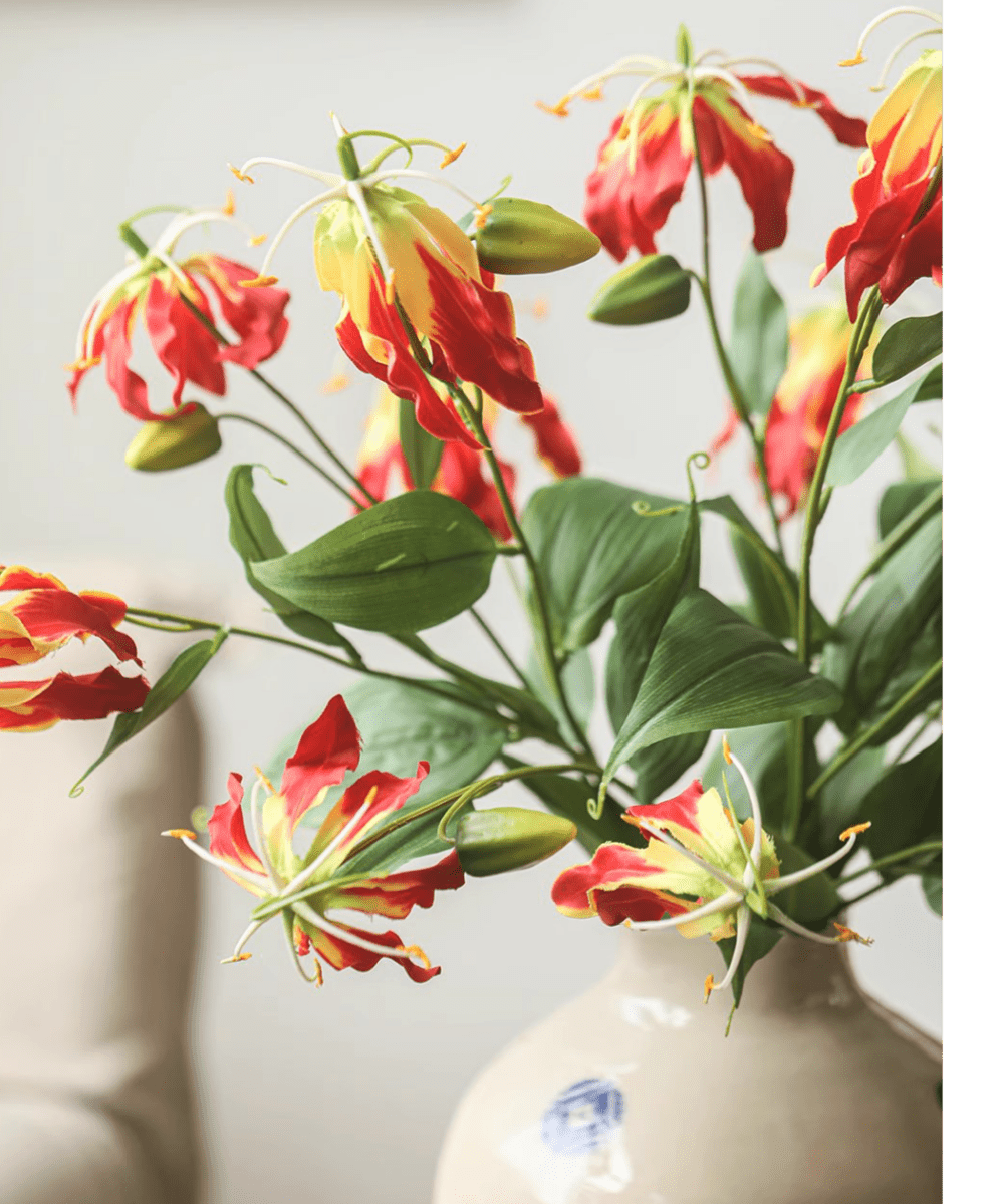 Artificial Fire Lily Stem 31.9" Tall