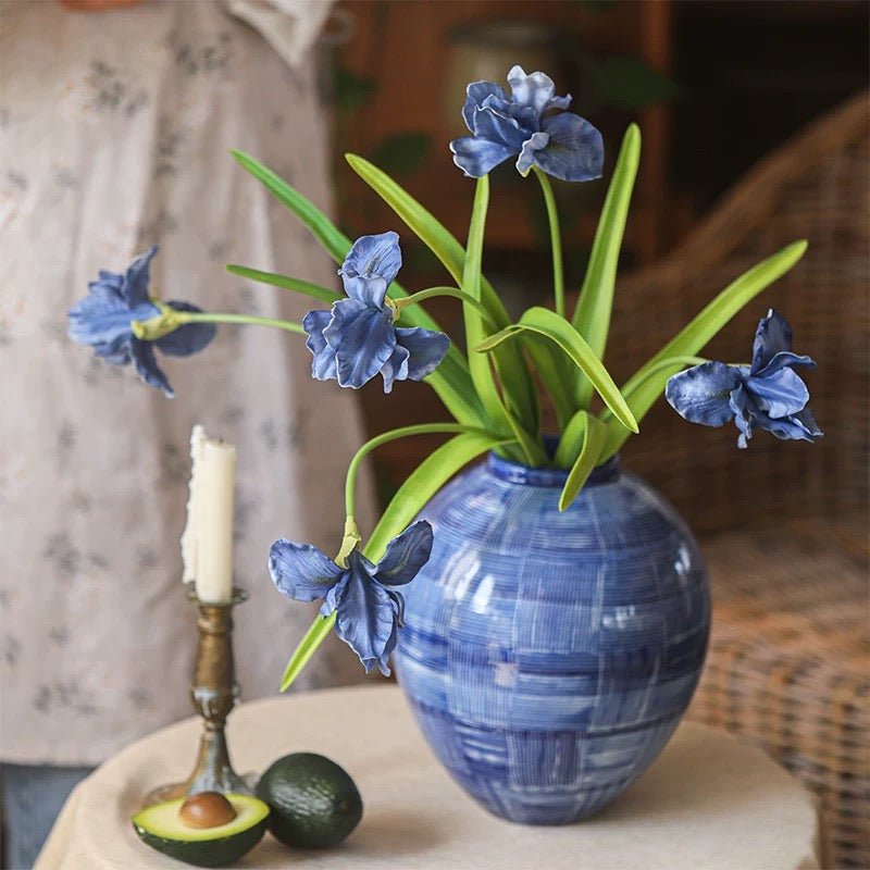 Artificial Silk Iris Flower Stem 22" Tall