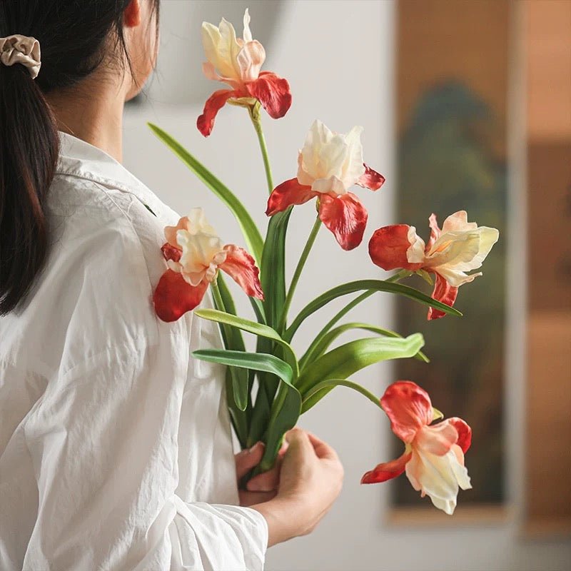 Artificial Silk Iris Flower Stem 22" Tall