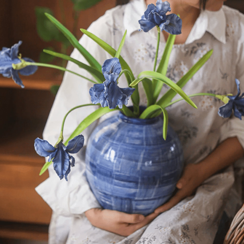 Artificial Silk Iris Flower Stem 22" Tall