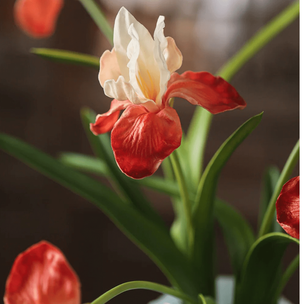 Artificial Silk Iris Flower Stem 22" Tall