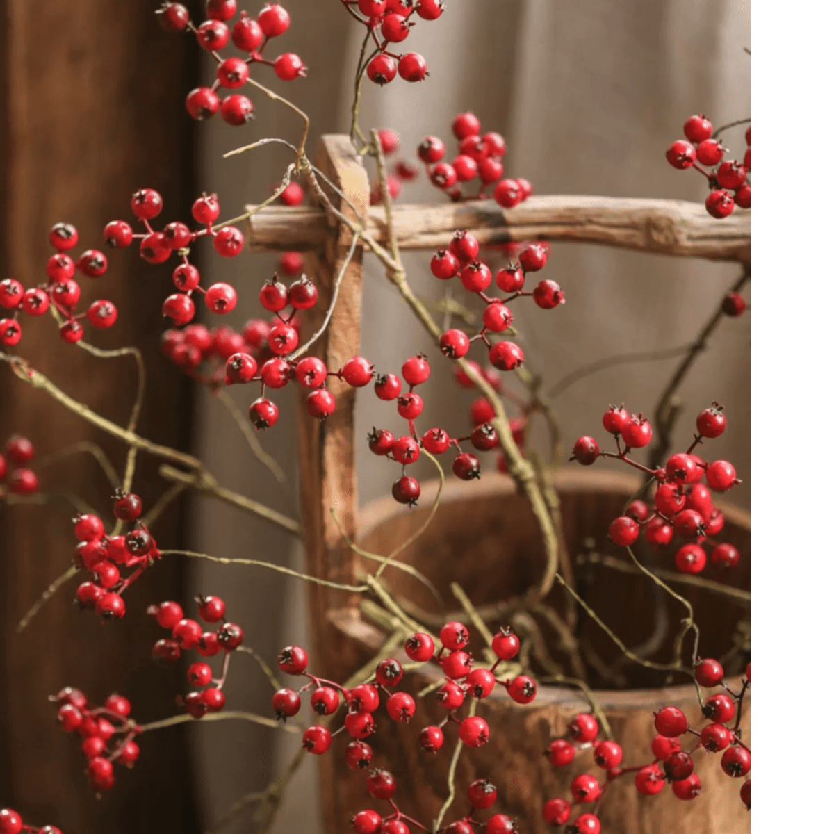 Artificial Mini Berry Stem 30" Tall