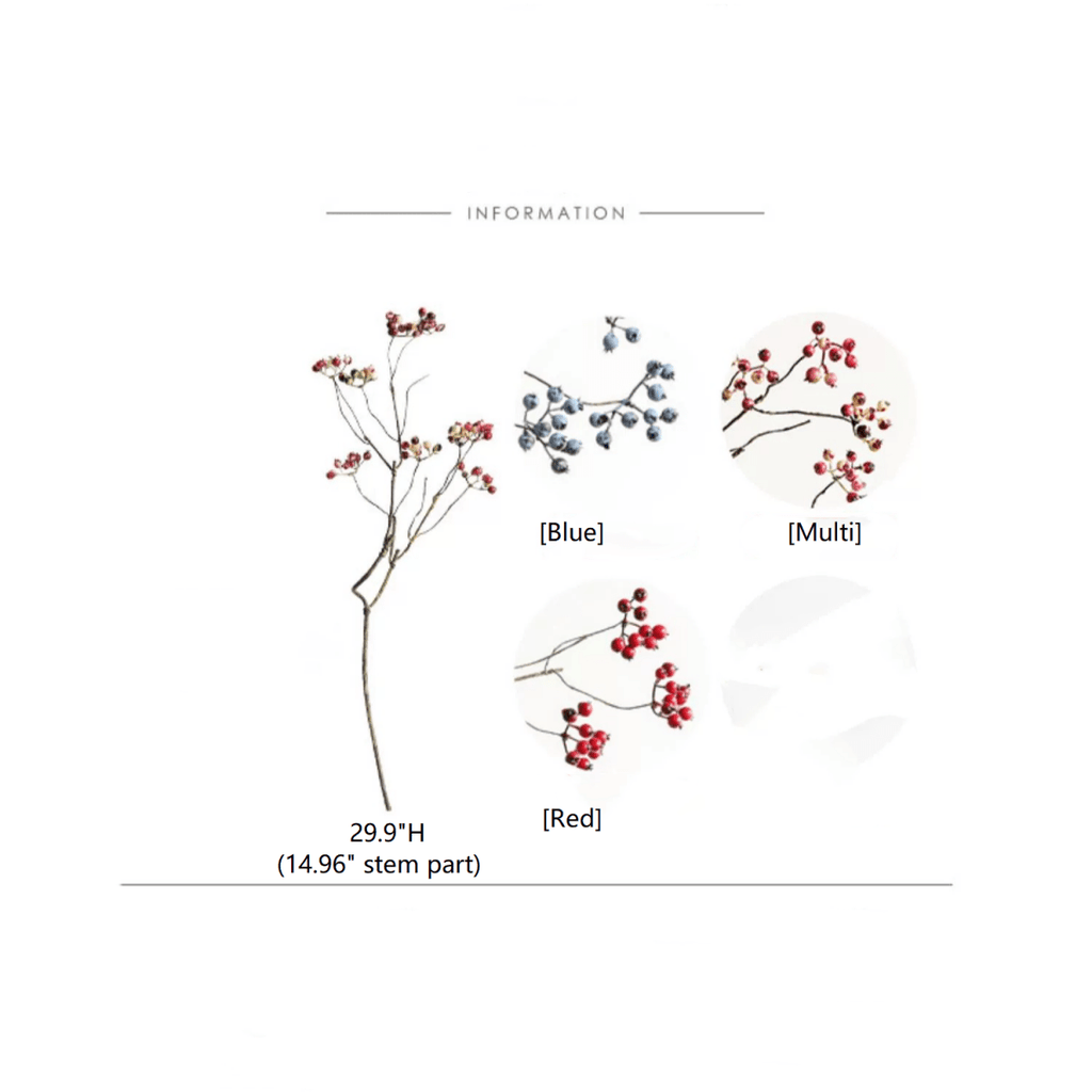 Artificial Mini Berry Stem 30" Tall