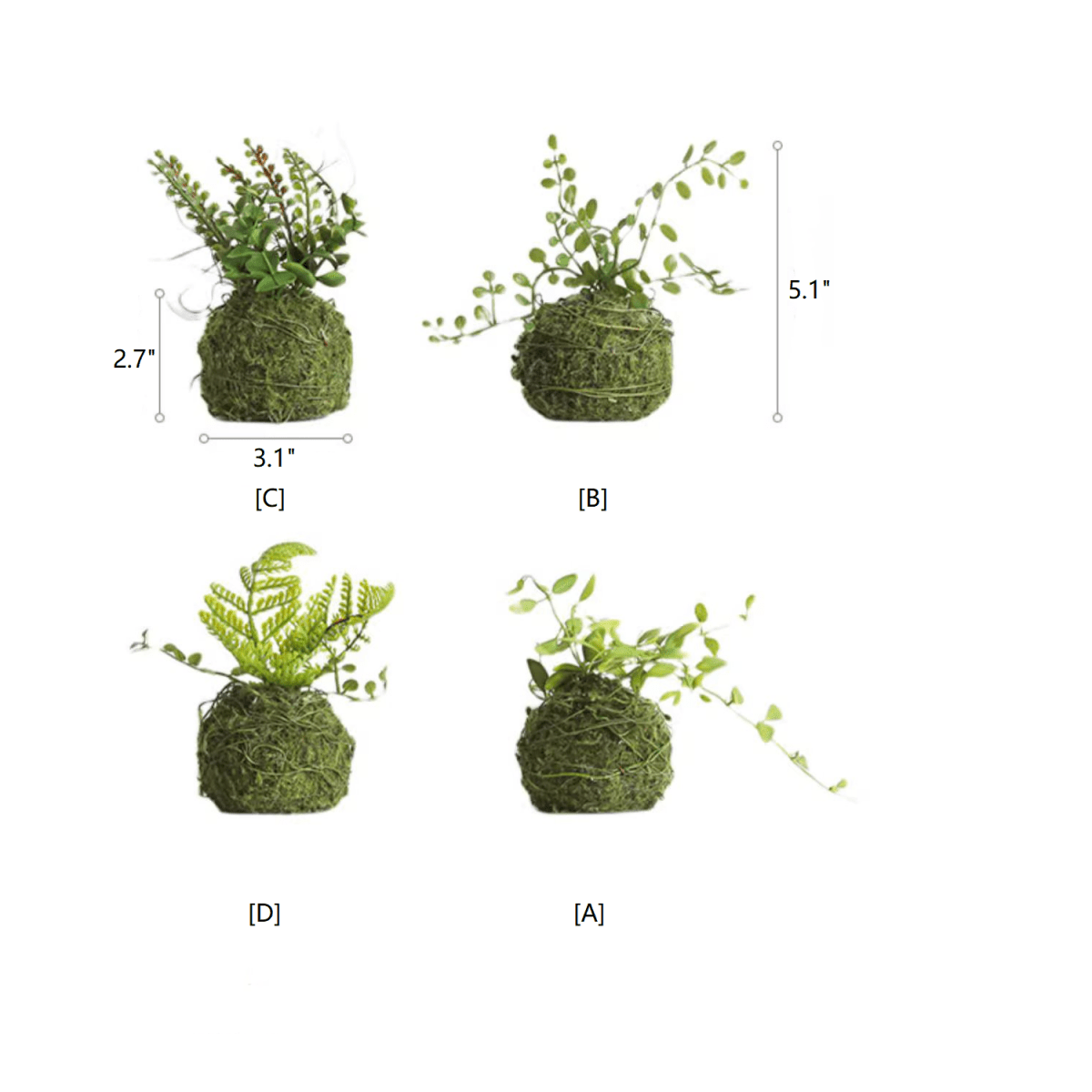 Mossy Meadow Artificial Fern Foam Ball