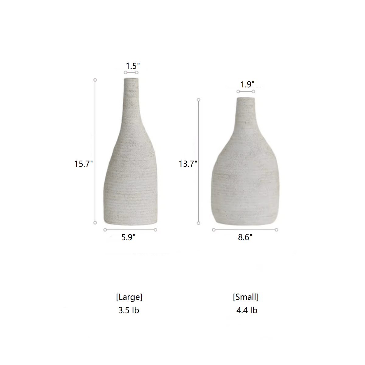 White Narrow-Neck Ceramic Vase