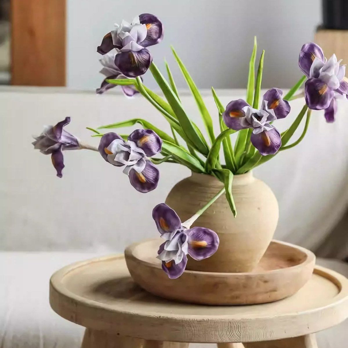 Artificial Purple Iris Stem 22" Tall