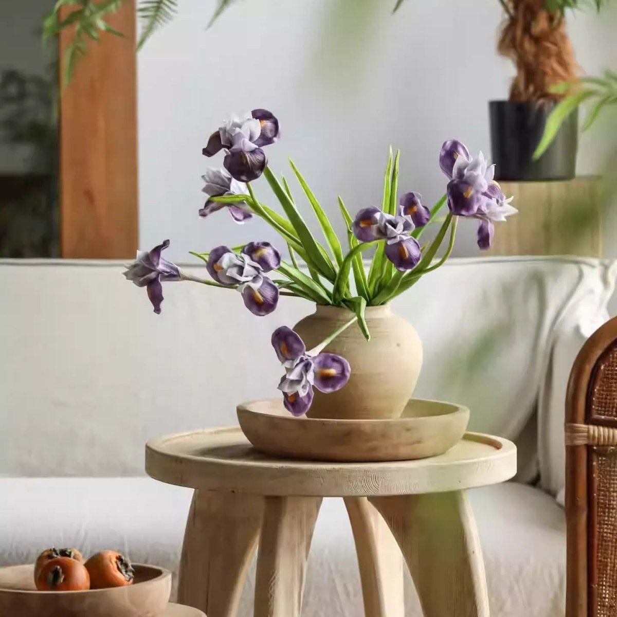 Artificial Purple Iris Stem 22" Tall